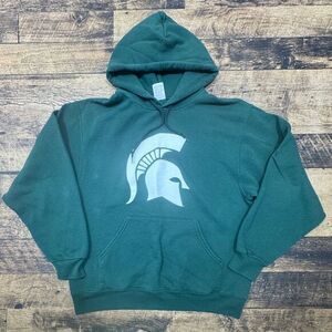Jerzees‎ Michigan State Spartans Logo Pullover Hoodie Sweatshirt Green L